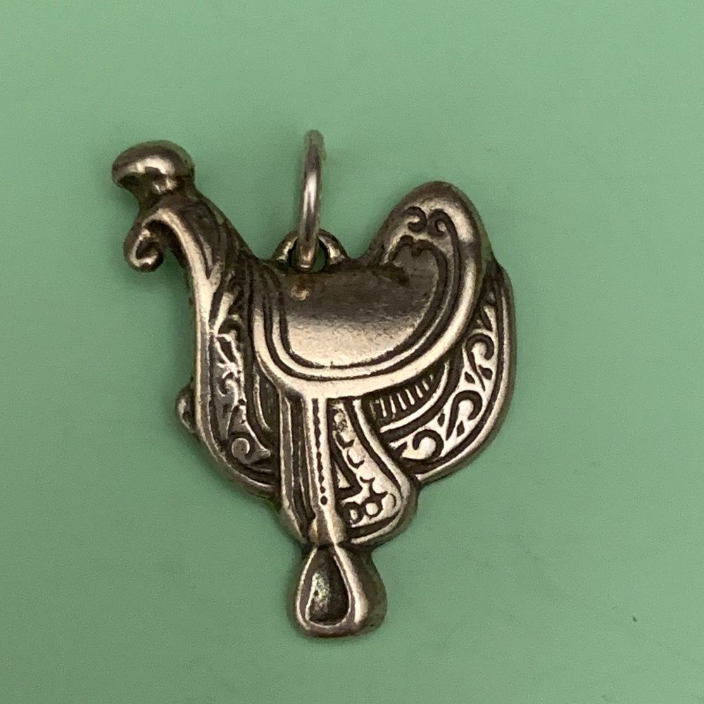 Western Horse Saddle Sterling Silver Jewelry Charm #saddle